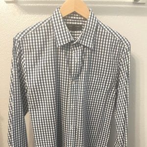 Banana Republic Dress Shirt Blue Gingham Style